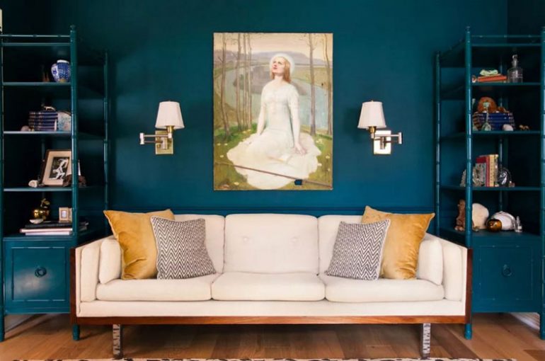 رنگ آبی در دکوراسیون خانه ؛ راهنمایی برای اتاق نشیمن